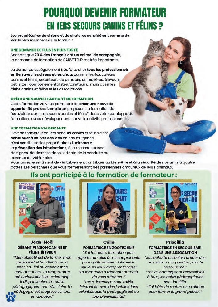 devenir formateur en premiers secours canins félins